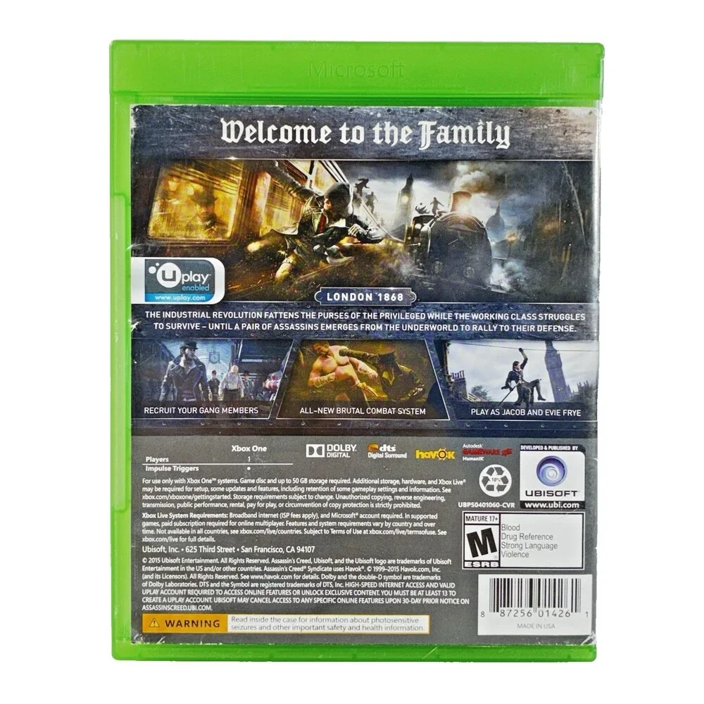 Assassin's Creed: Syndicate Microsoft Xbox One 2015 Ubisoft Tested